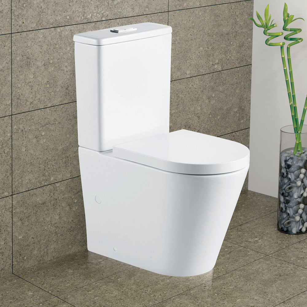 Aluca Tornado Flush Back-to-Wall Toilet Suite, Gloss White - Neche Interiors