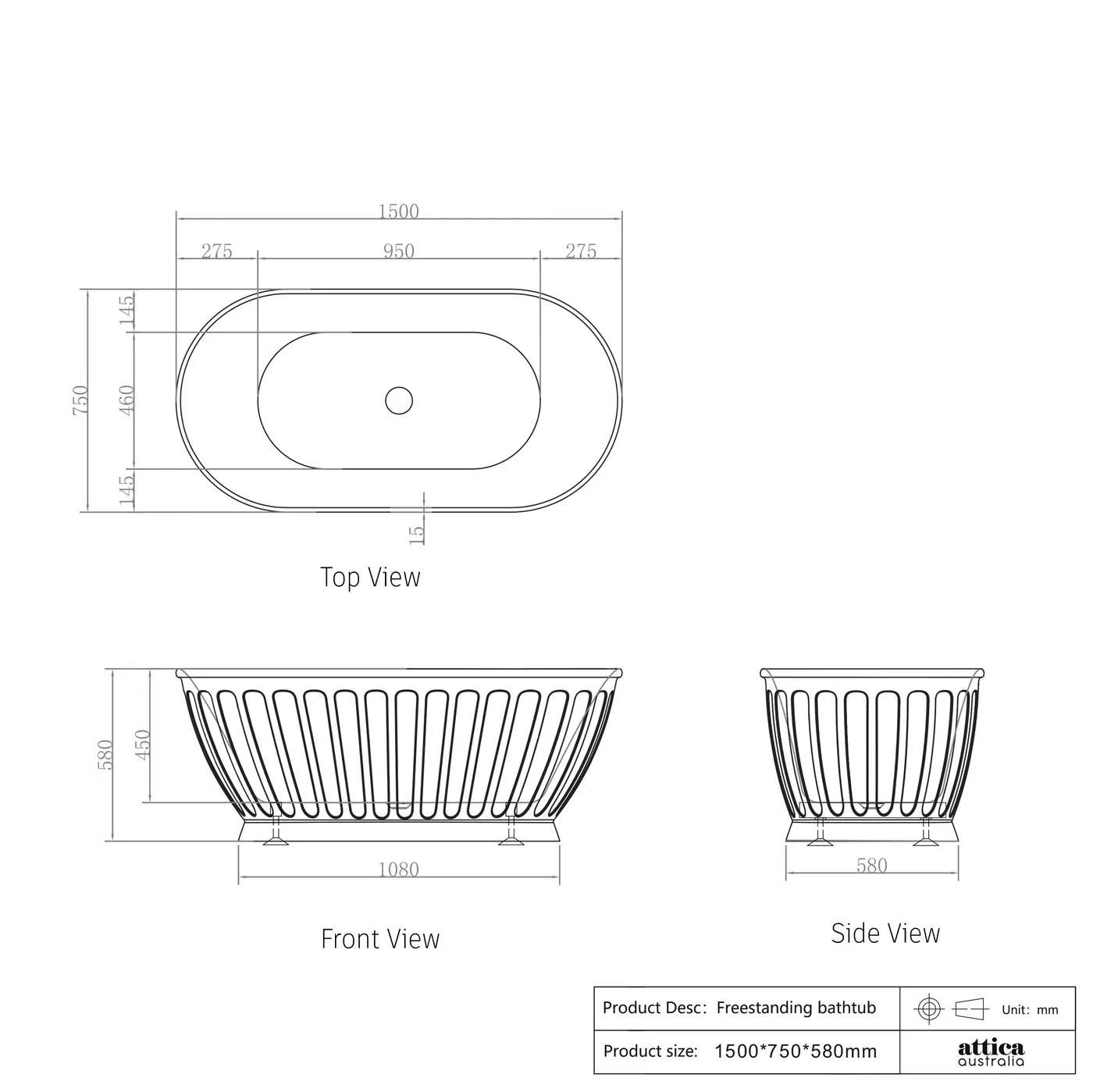Kensington Designer Freestanding Bath