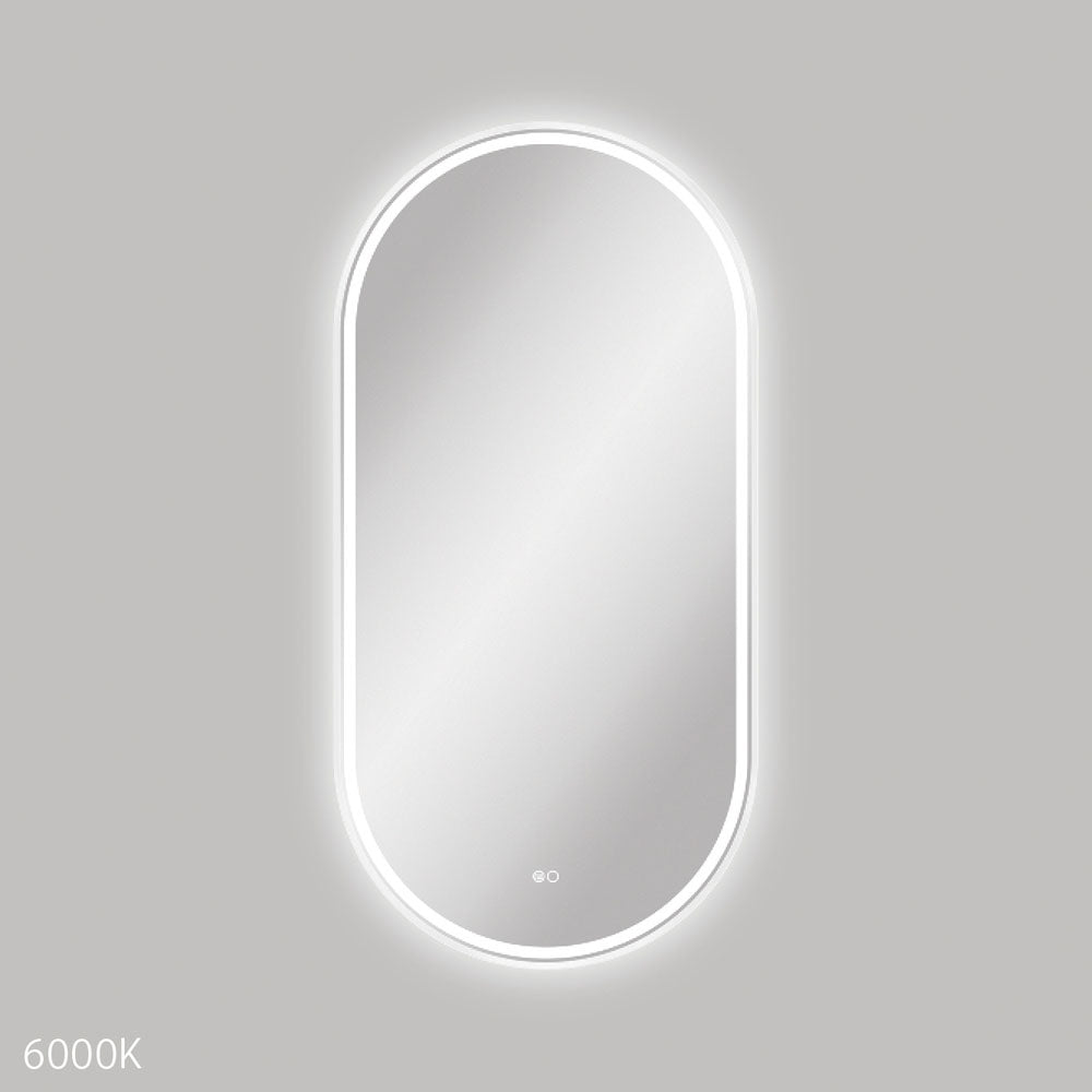 Empire LED Matte White Framed Mirror