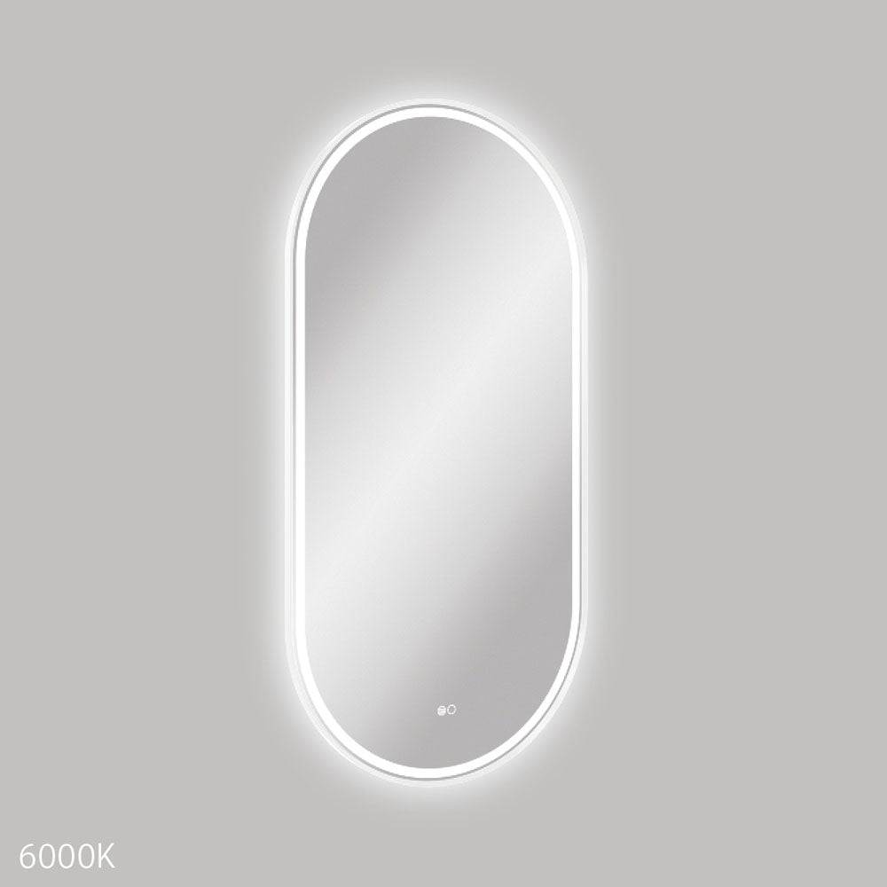 Empire LED Matte White Framed Mirror