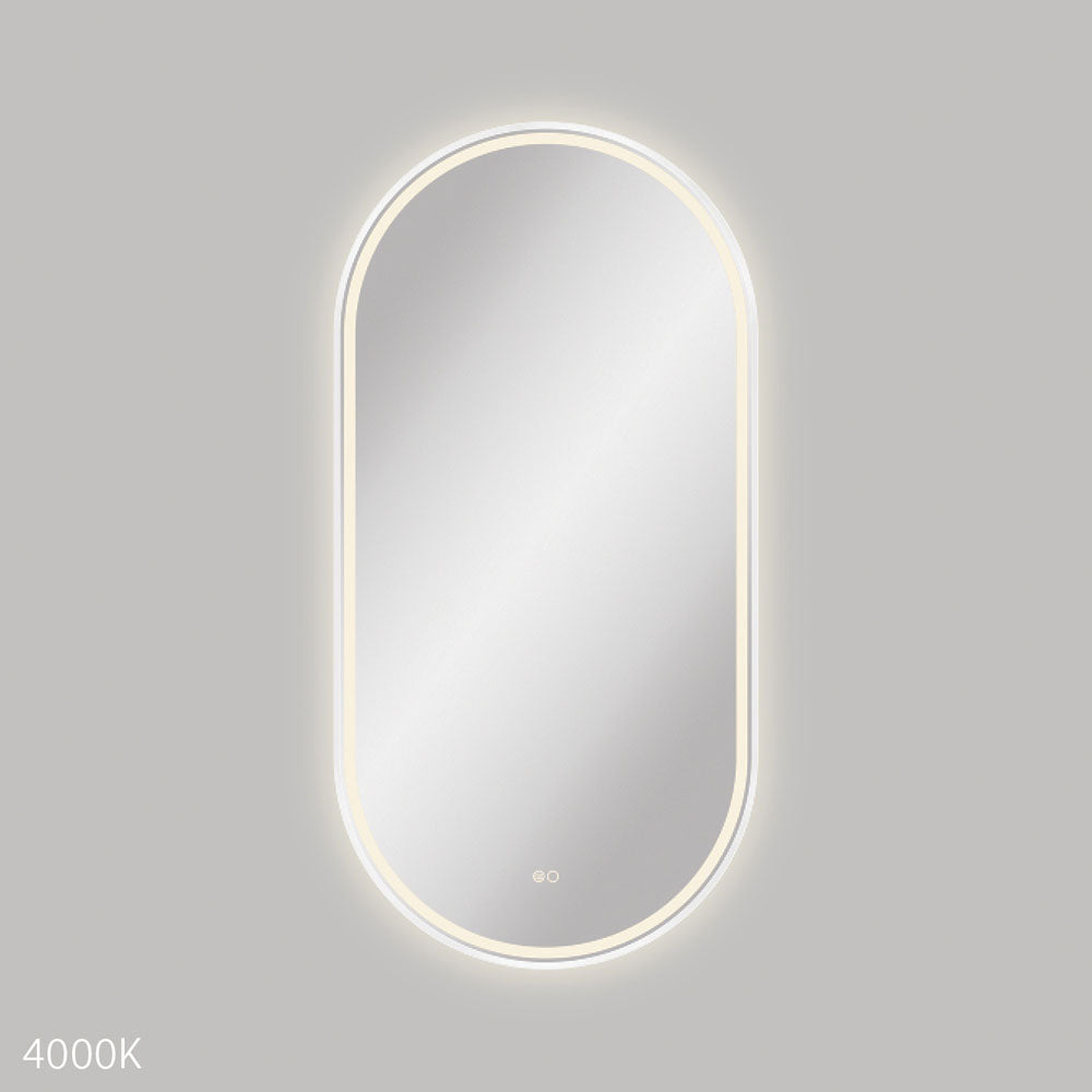 Empire LED Matte White Framed Mirror