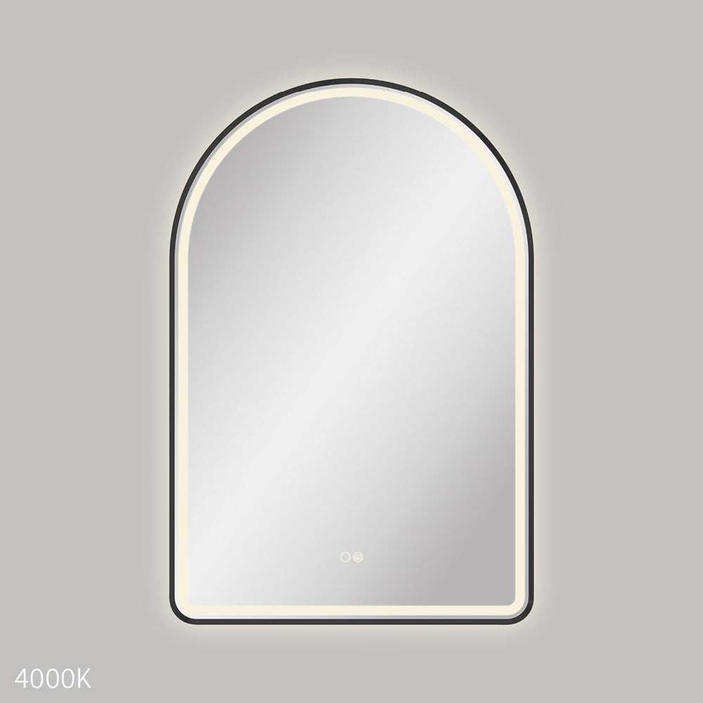 Valentina LED Matte Black Framed Mirror