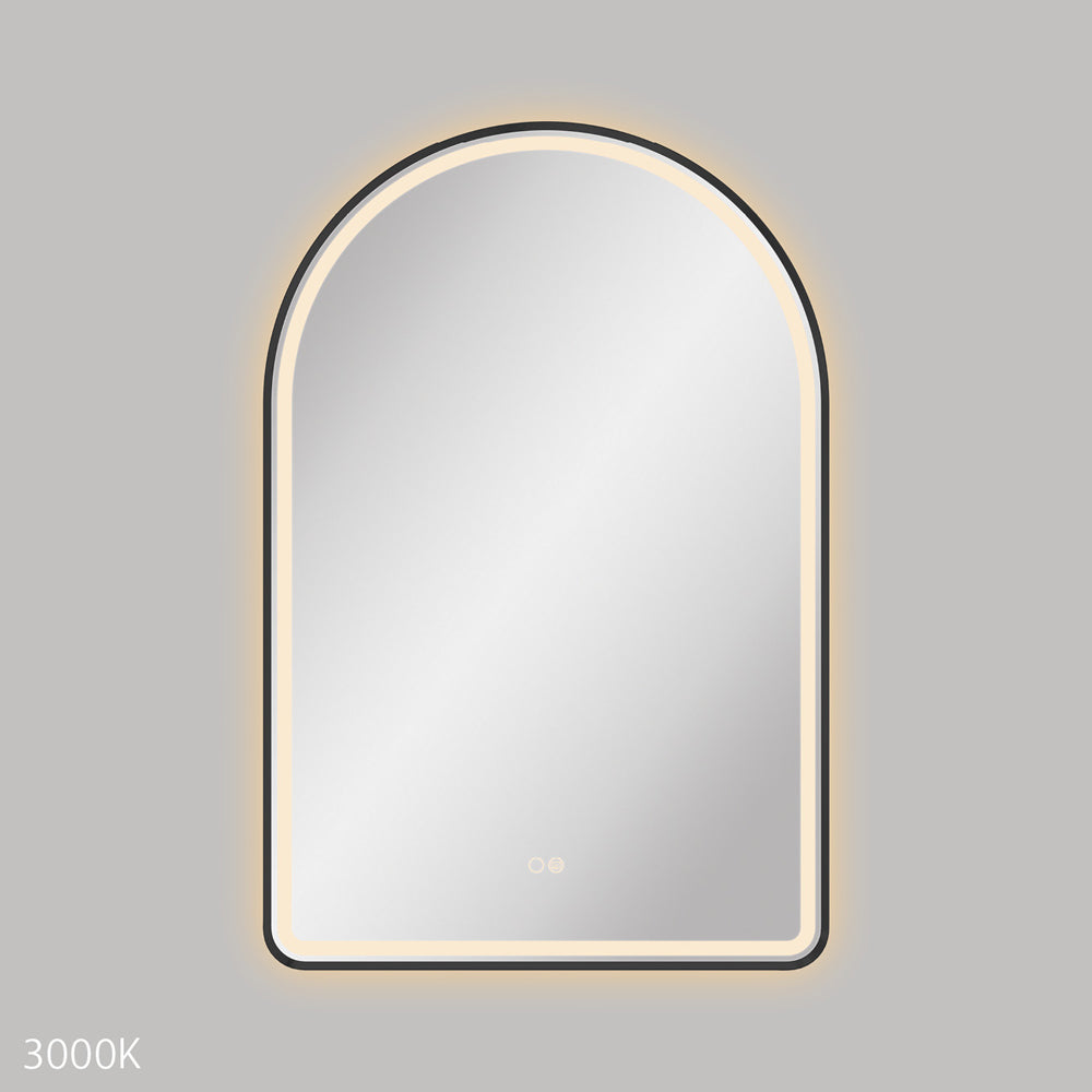 Valentina LED Matte Black Framed Mirror