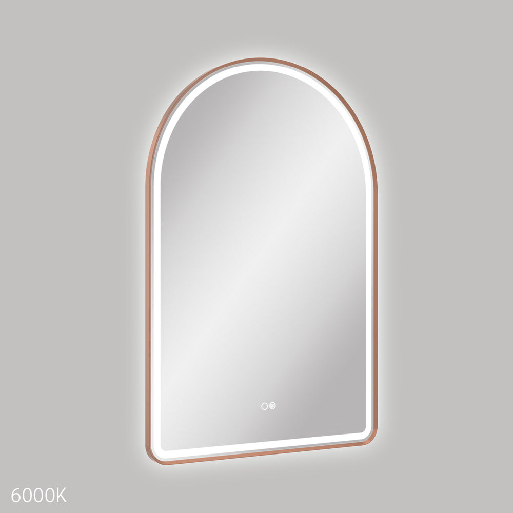Valentina LED Brushed Copper Framed Mirror