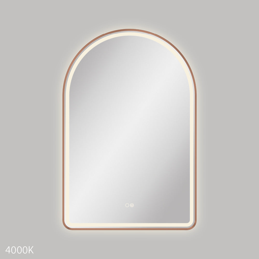 Valentina LED Brushed Copper Framed Mirror