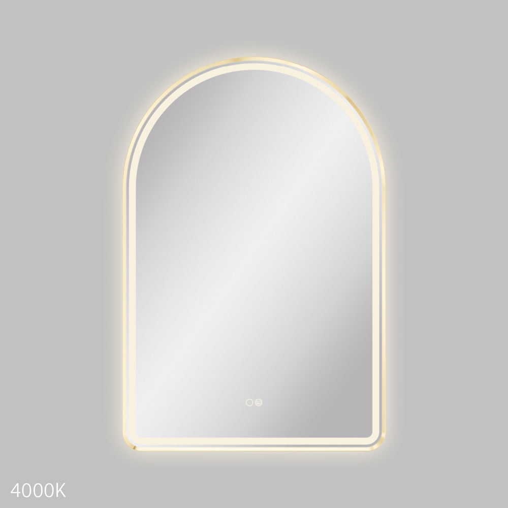 Valentina LED Urban Brass Framed Mirror