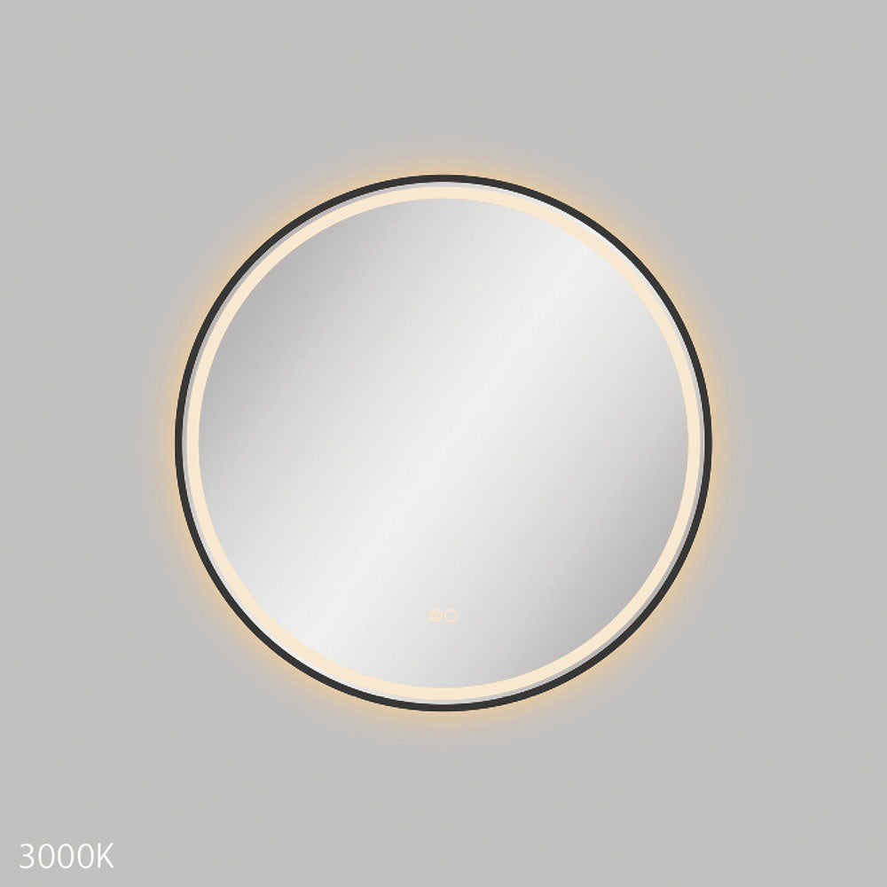 Reba LED Matte Black Framed Mirror