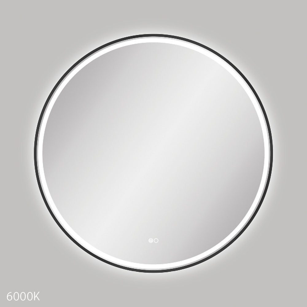 Reba LED Matte Black Framed Mirror