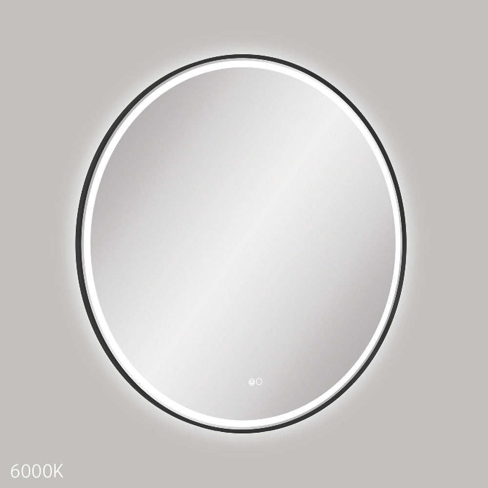 Reba LED Matte Black Framed Mirror