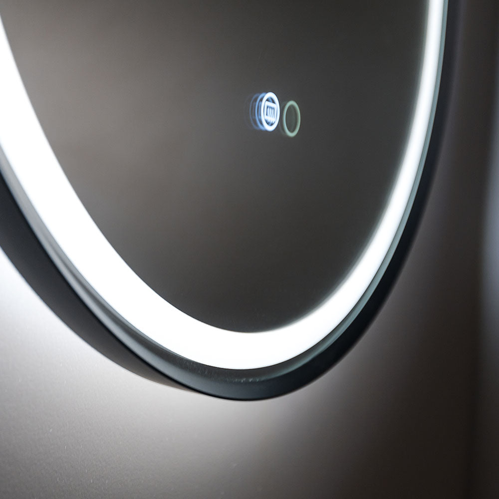 Reba LED Matte Black Framed Mirror