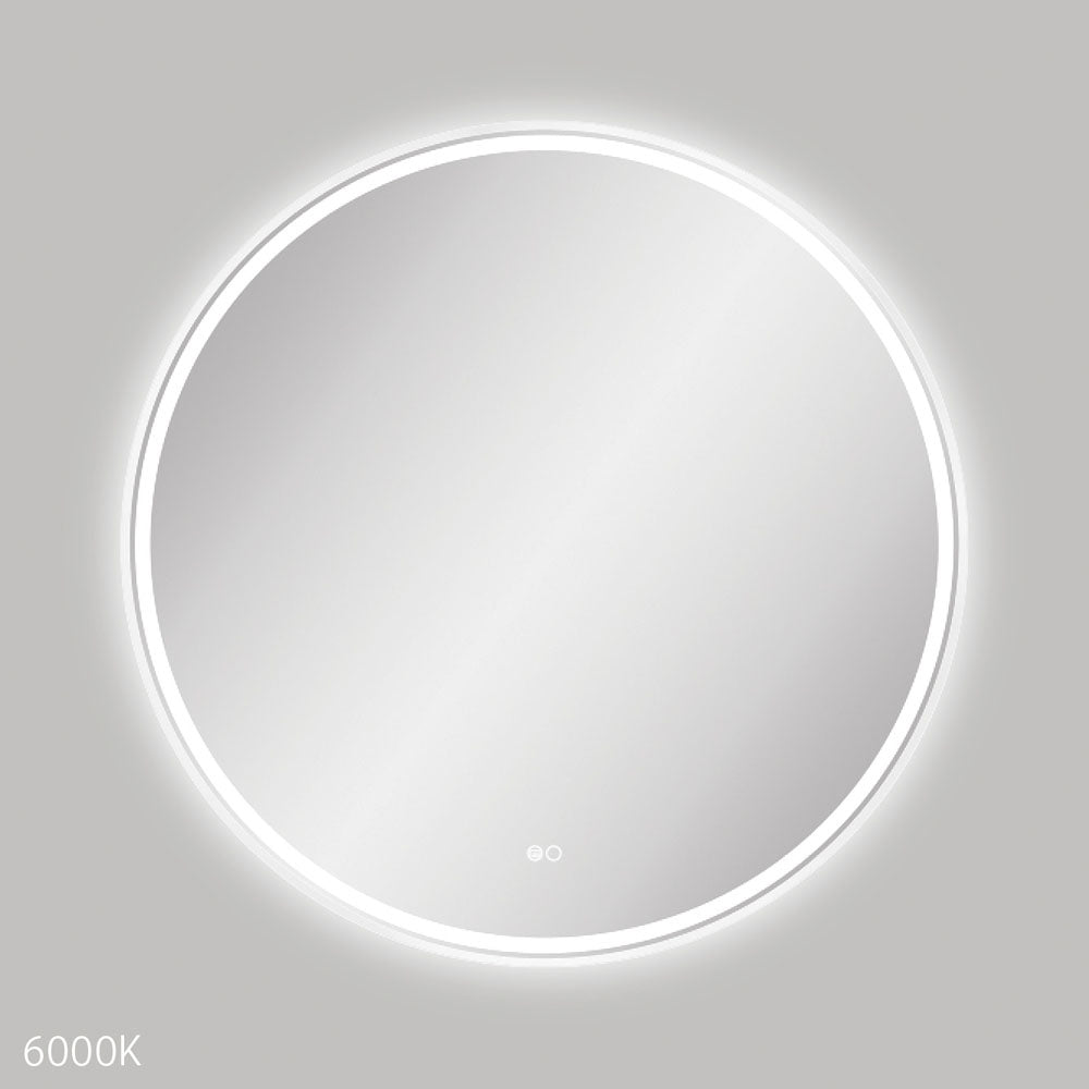 Reba LED Matte White Framed Mirror