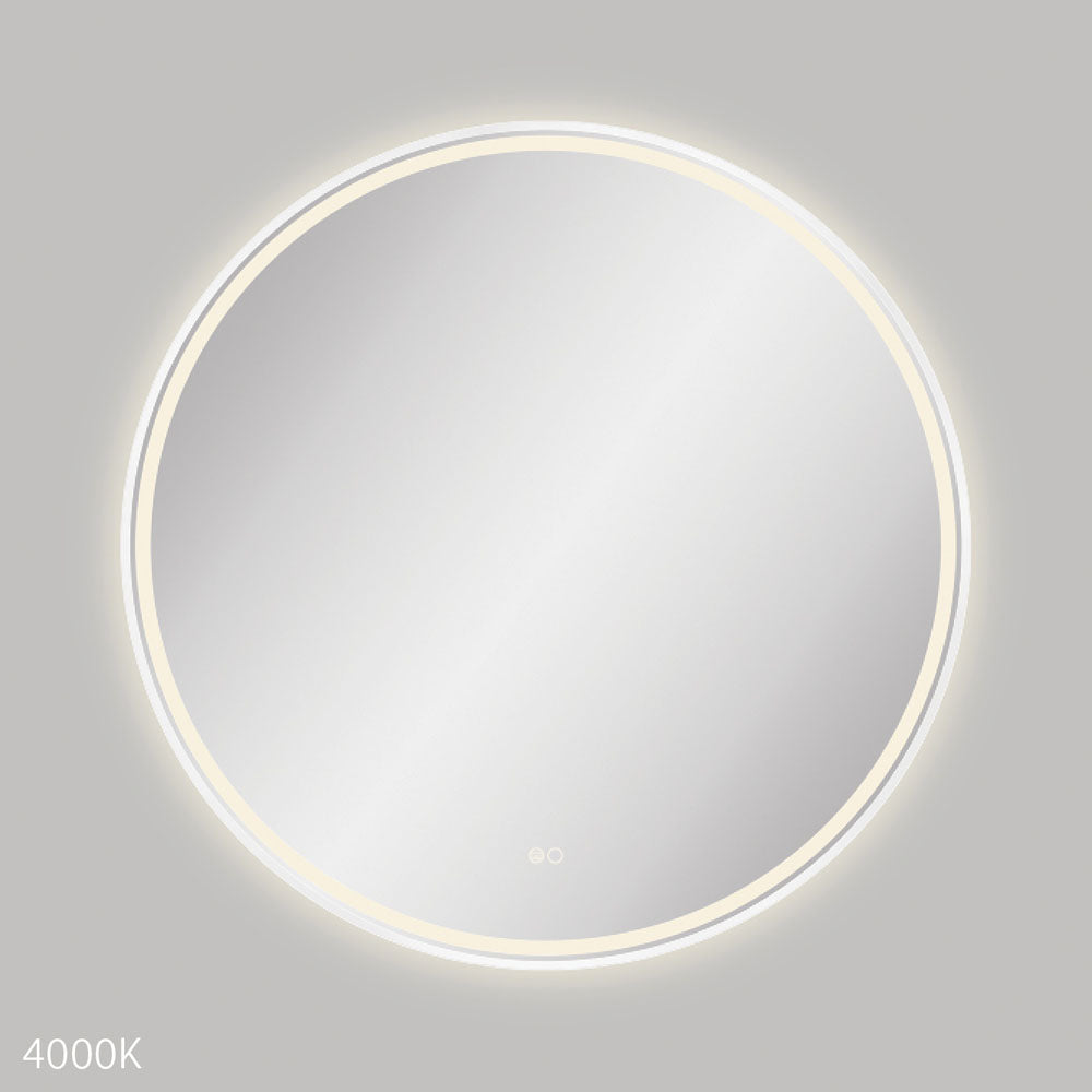 Reba LED Matte White Framed Mirror