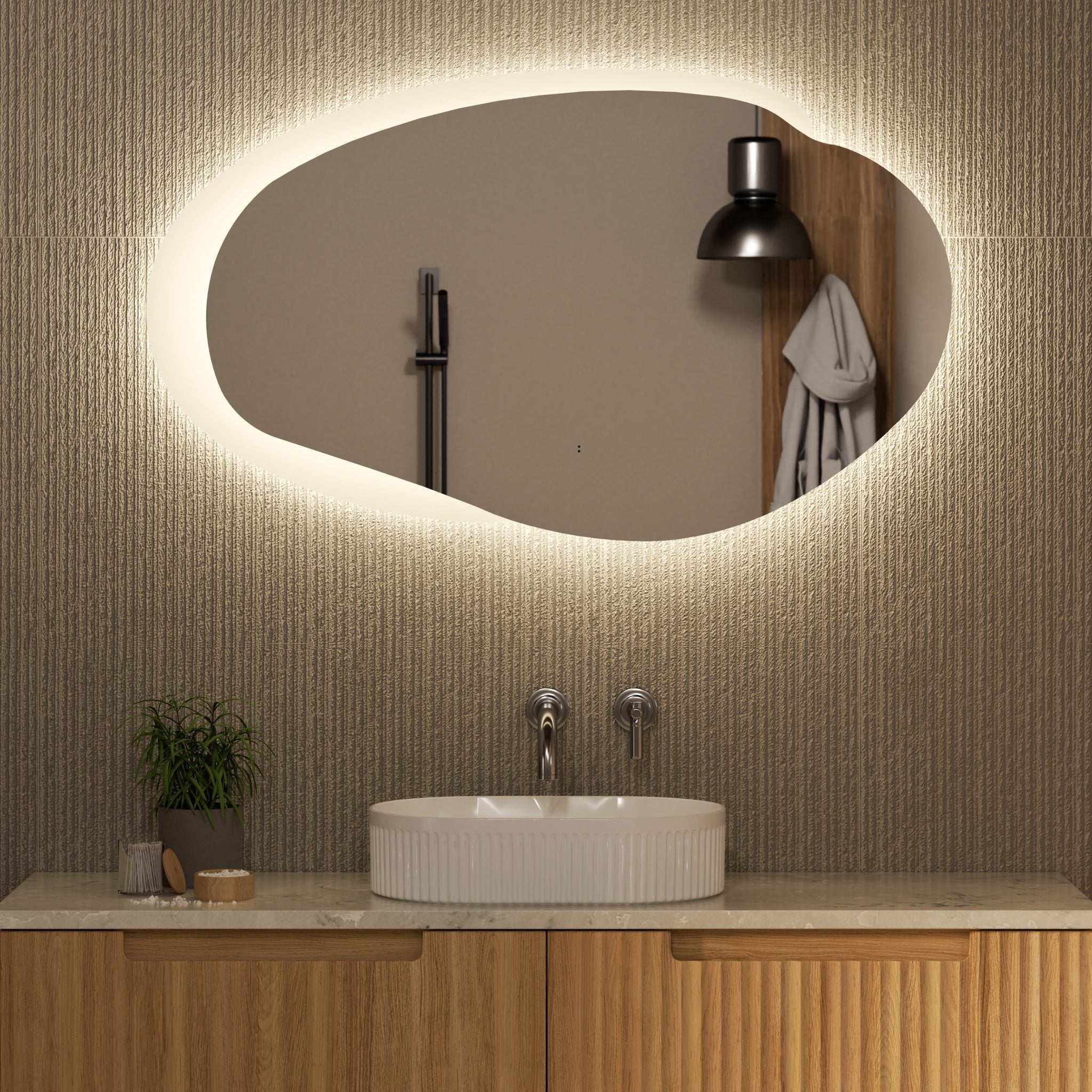 Evanston LED Asymmetrical Mirror - Neche Interiors