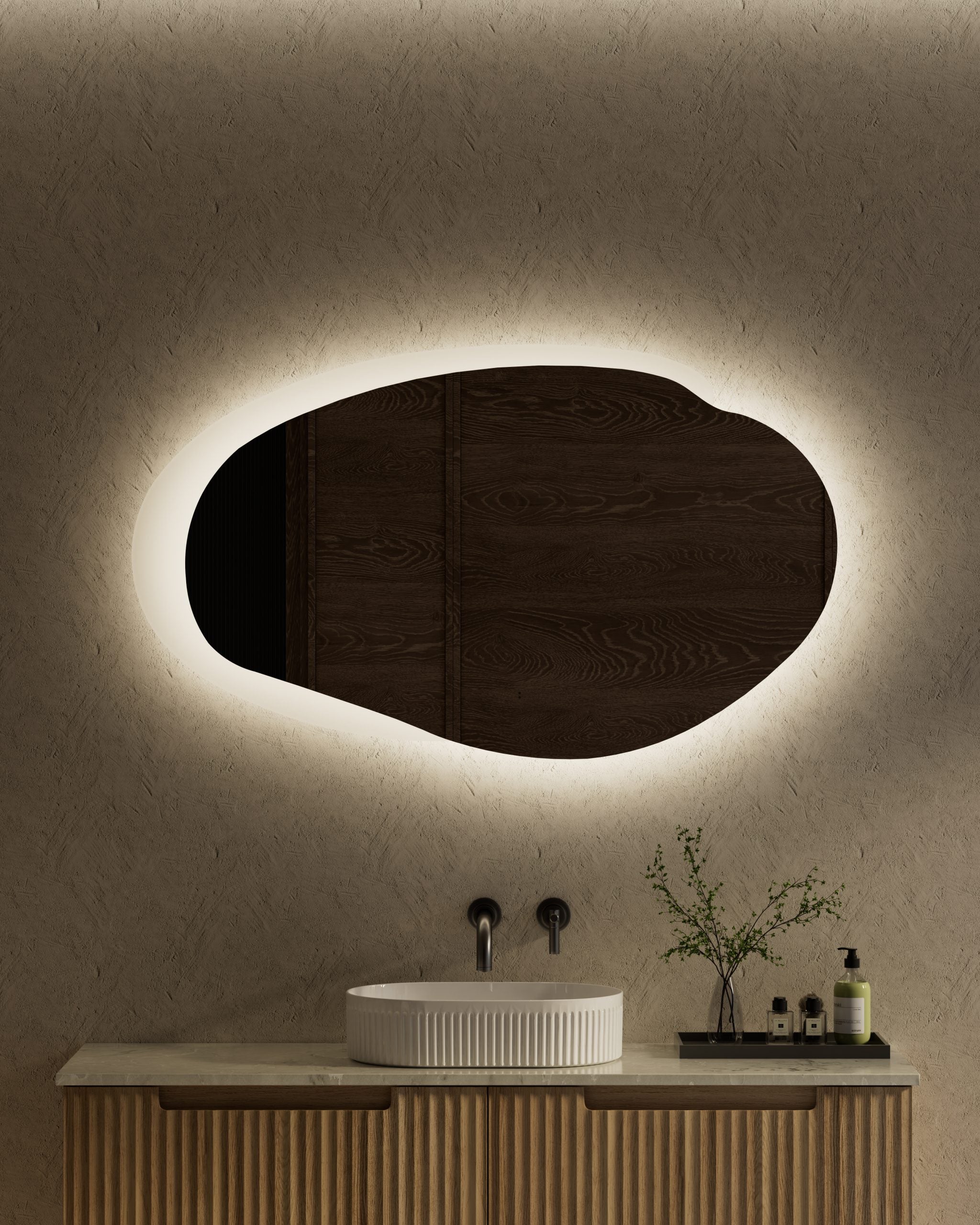 Evanston LED Asymmetrical Mirror - Neche Interiors
