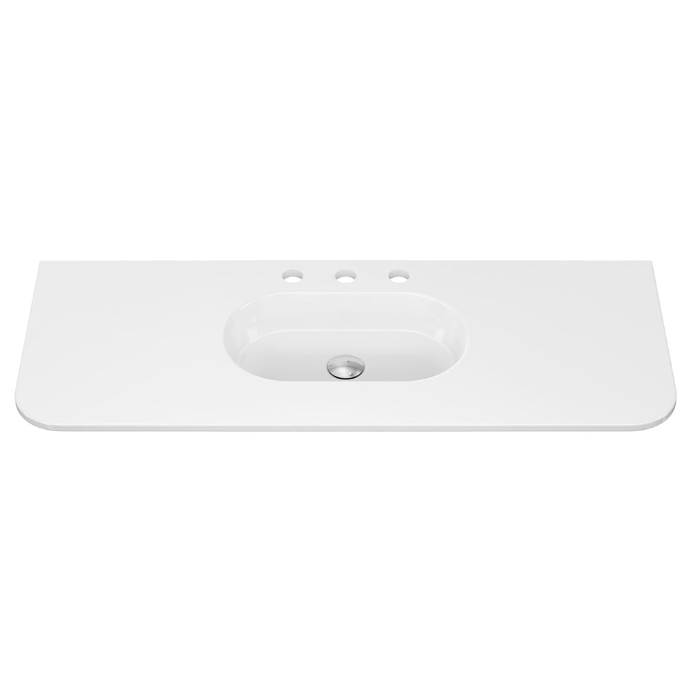 Lola Gloss Full Depth Curved Ceramic Basin Top 1200mm 3TH