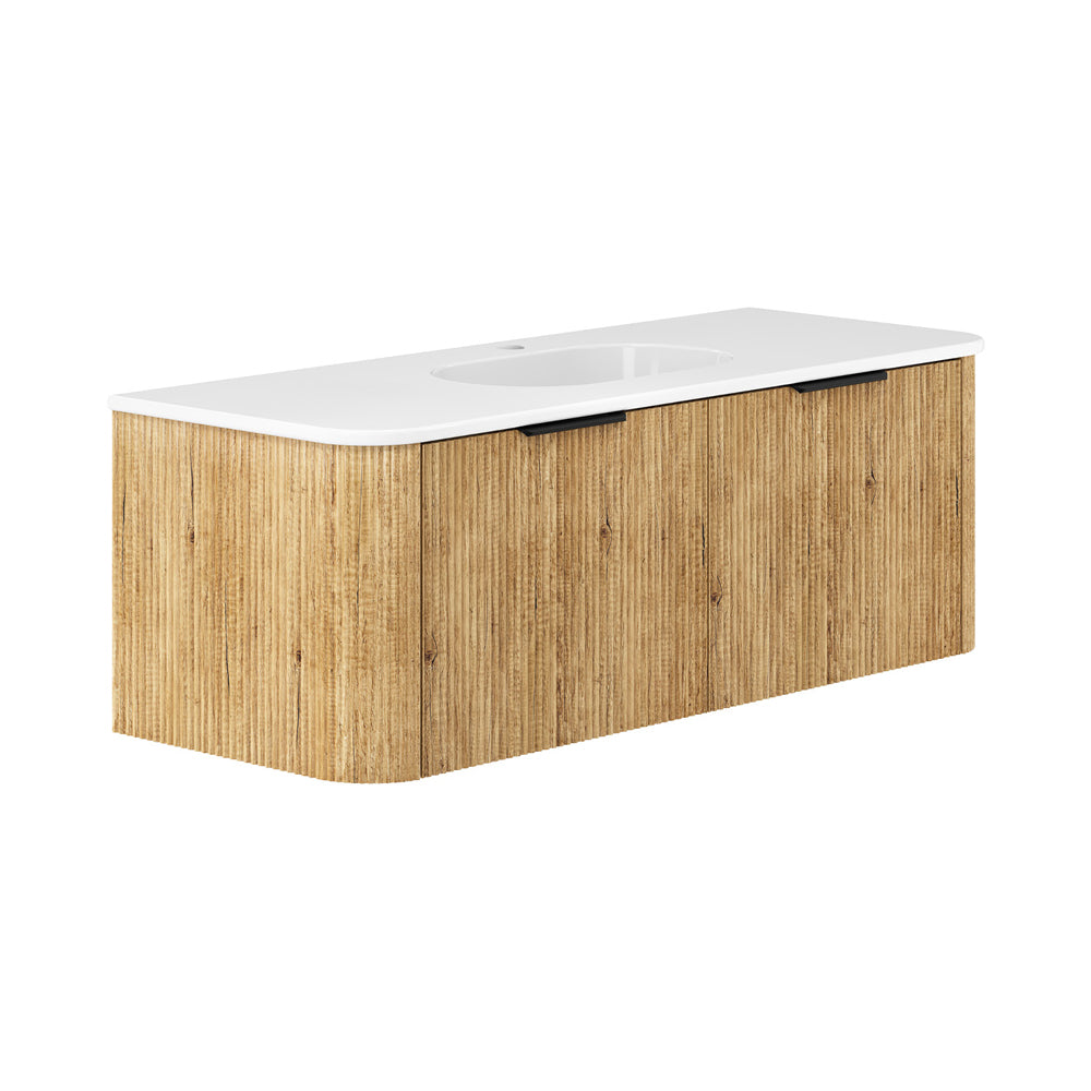 Lola Minka Curved Scandi Oak Wall-Hung Vanity 1TH