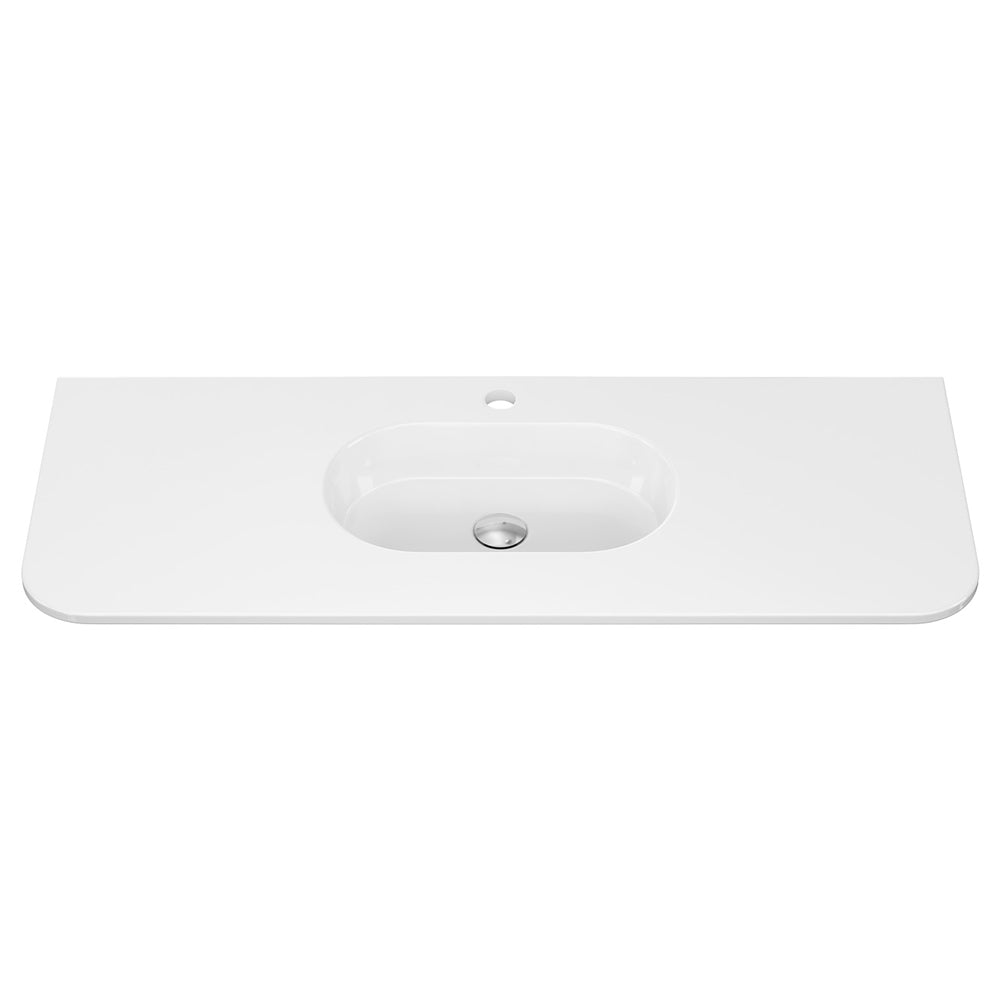Lola Gloss Full Depth Curved Ceramic Basin Top 1200mm 1TH