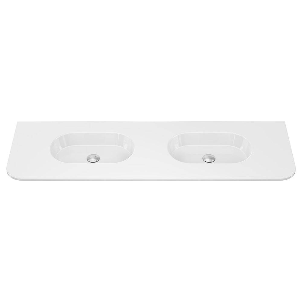 Lola Gloss Full Depth Curved Ceramic Basin Top 1500mm NTH