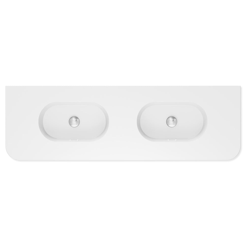 Lola Gloss Full Depth Curved Ceramic Basin Top 1500mm NTH