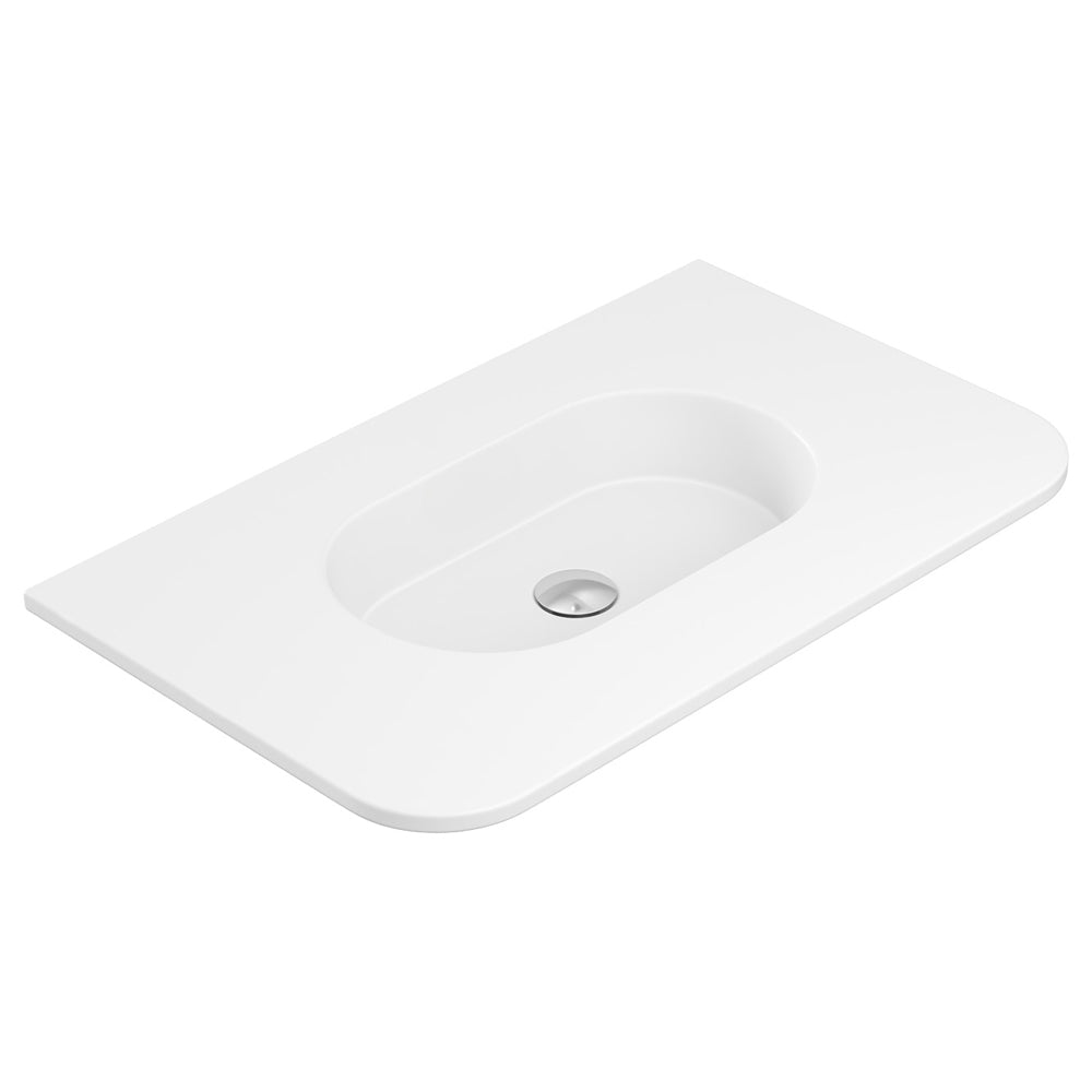 Lola Matte Full Depth Curved Ceramic Basin Top 750mm NTH
