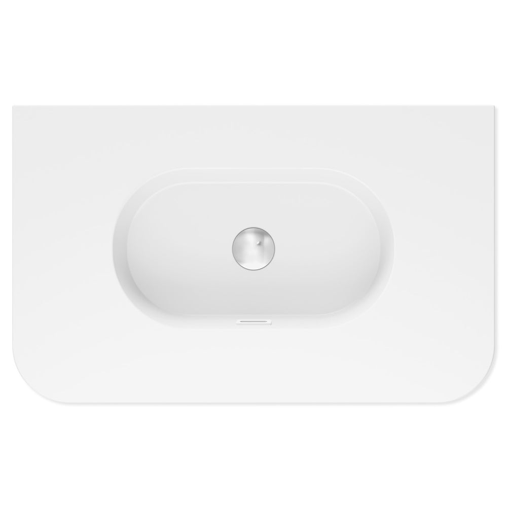 Lola Matte Full Depth Curved Ceramic Basin Top 750mm NTH