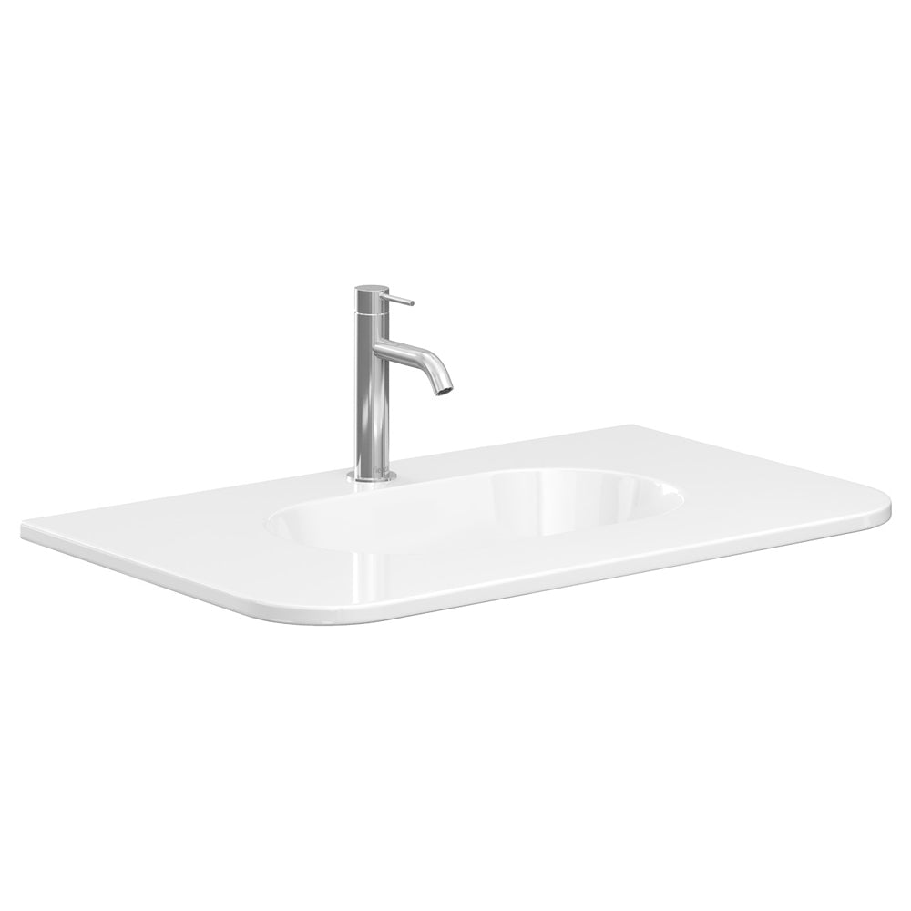 Lola Gloss Full Depth Curved Ceramic Basin Top 750mm 1TH