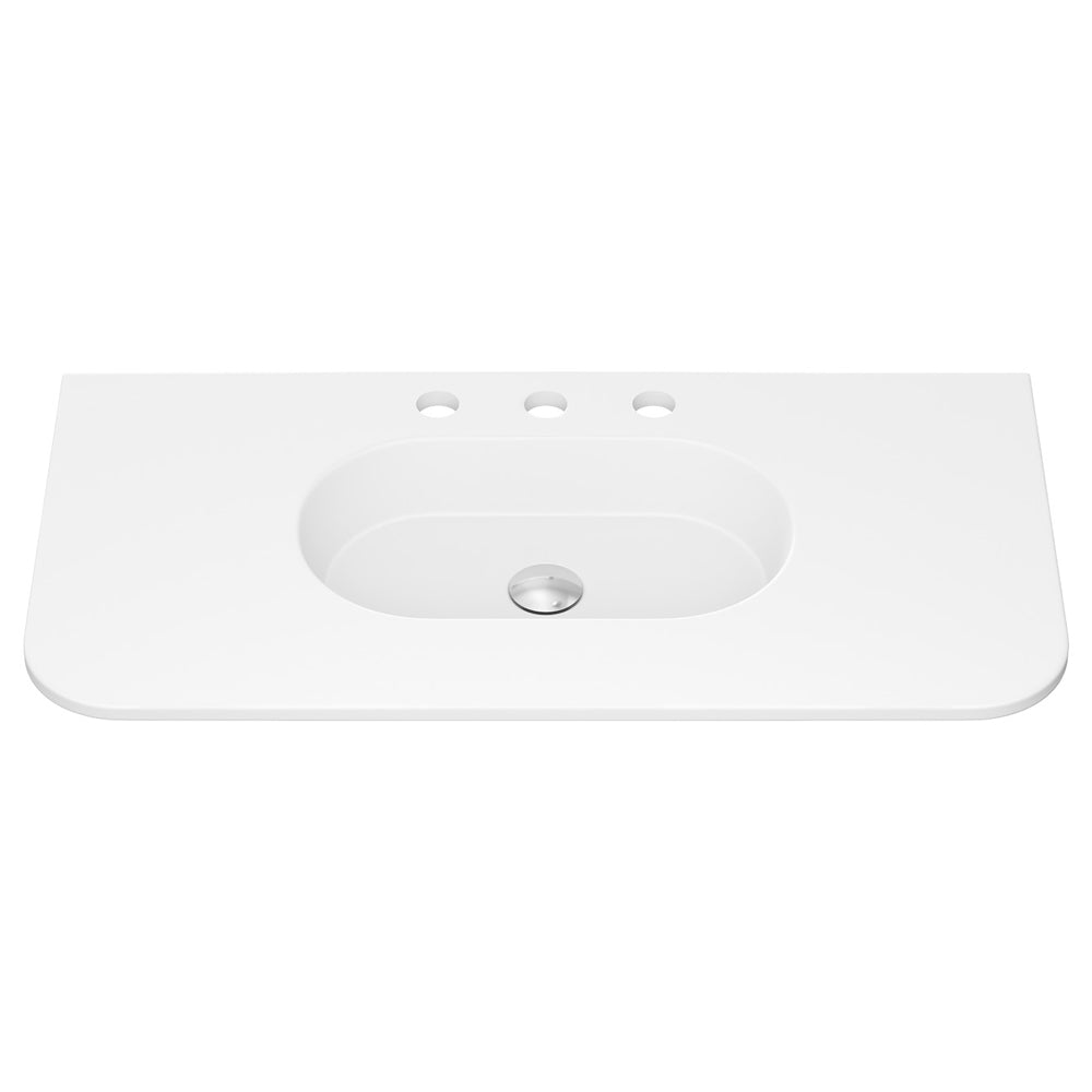 Lola Matte Full Depth Curved Ceramic Basin Top 900mm 3TH