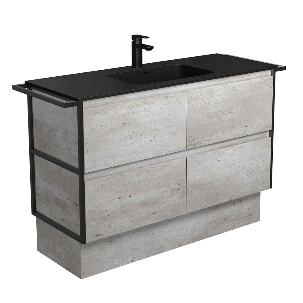 Montana Amato Industrial Vanity, Twin Towel Rails And Kick