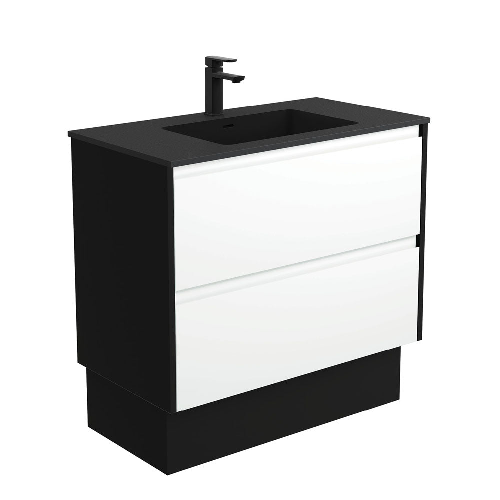 Montana Amato Satin White Vanity On Kick