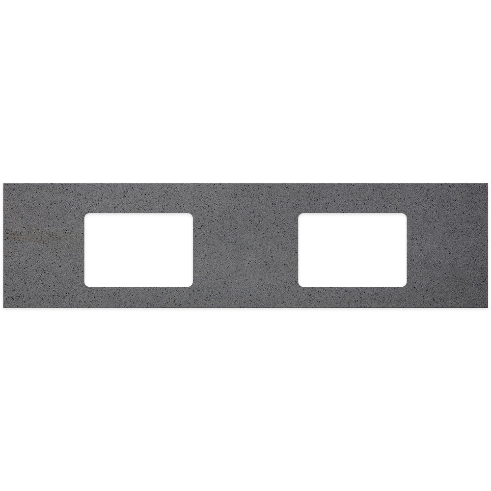 Moonscape Solid Surface Top Rectangular Full Depth with Double Undermount Basin Holes - Neche Interiors