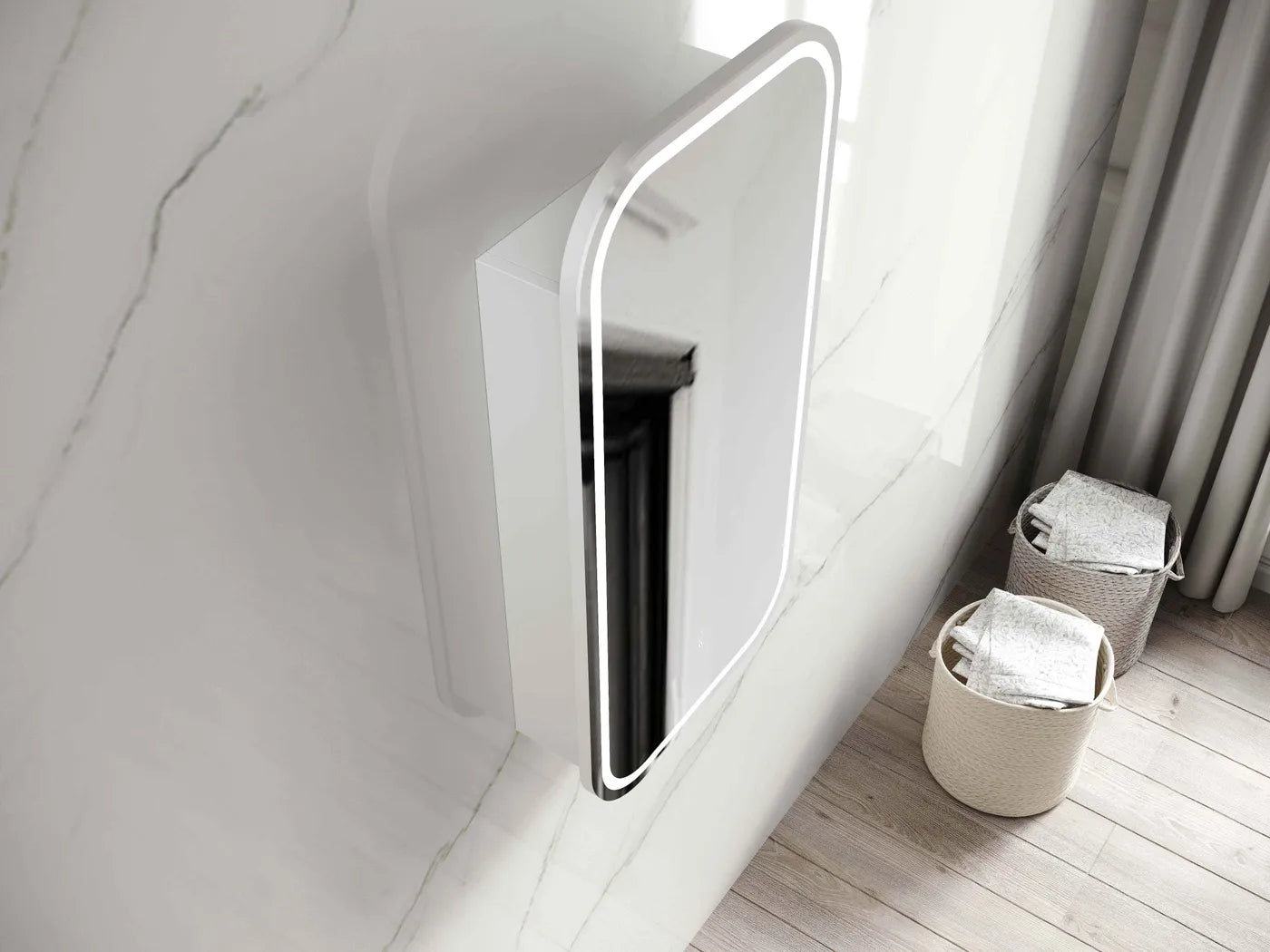 Newport LED Shaving Cabinet - Neche Interiors