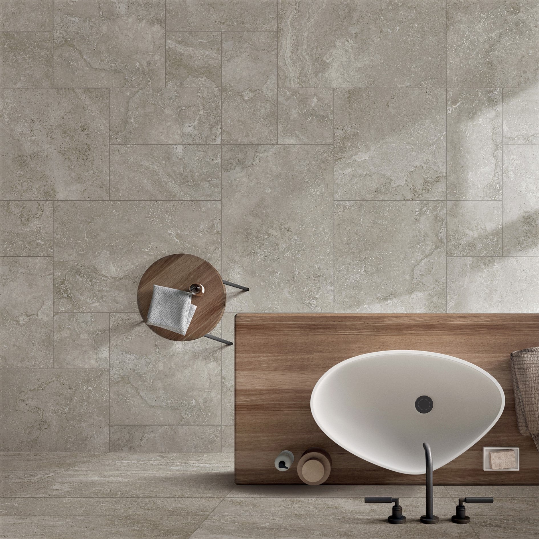 Norcia Travertine Porcelain Tile - Neche Interiors