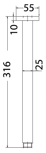 Square Shower Arm Vertical