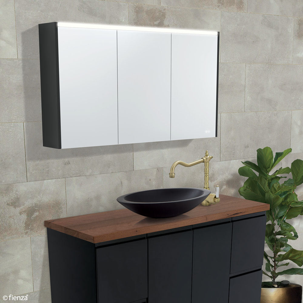 900 LED Mirror Cabinet With Scandi Oak Side Panels