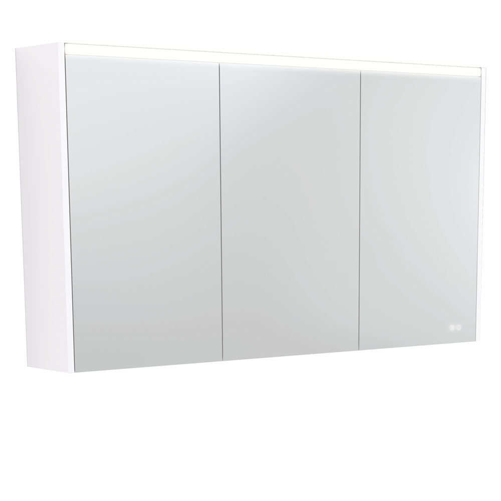 1200 LED Mirror Cabinet With Gloss White Side Panels