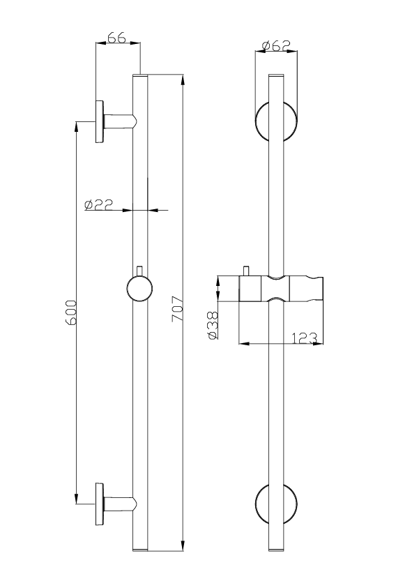 Otus Slimline Rail Shower - Neche Interiors