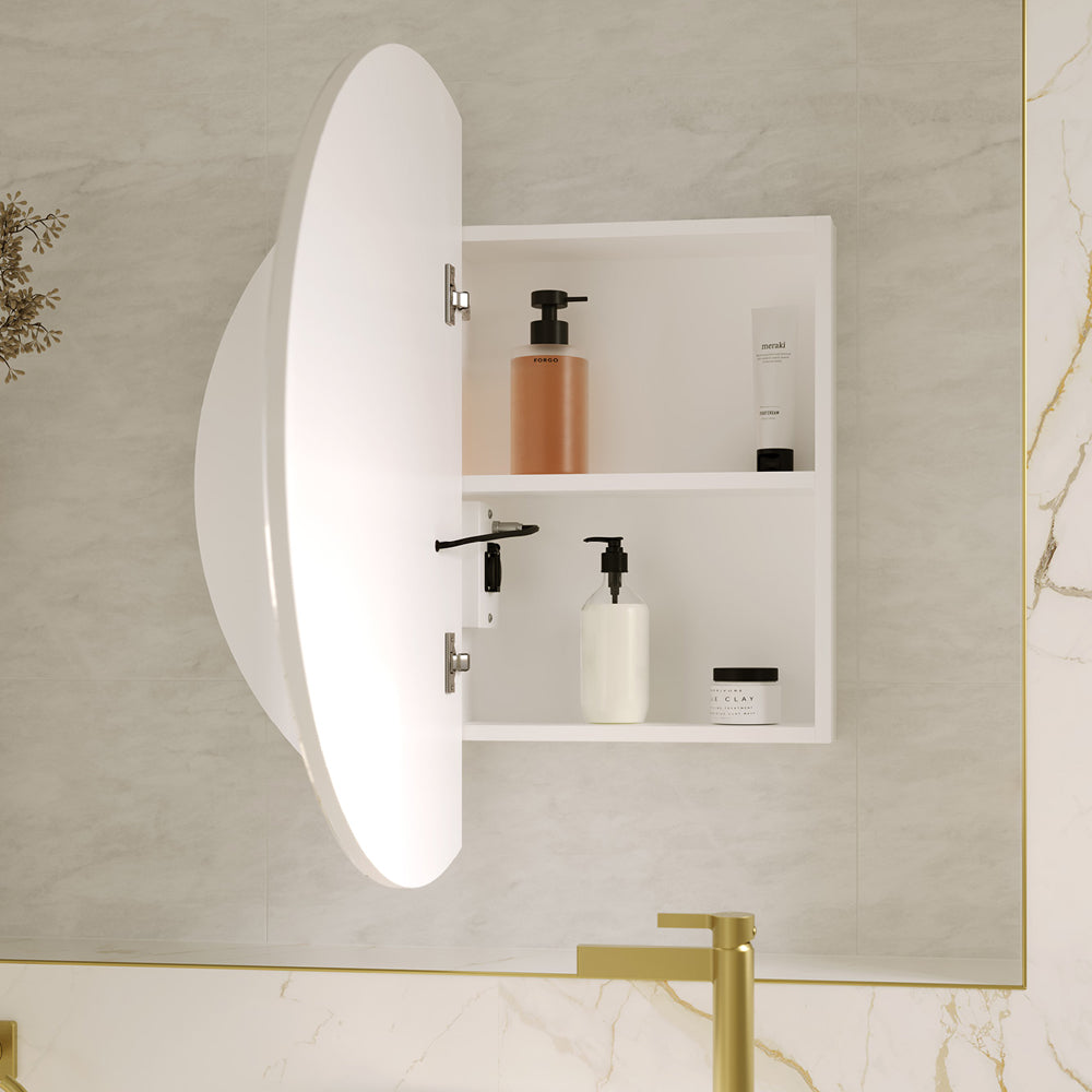 Round Split LED Mirror Cabinet
