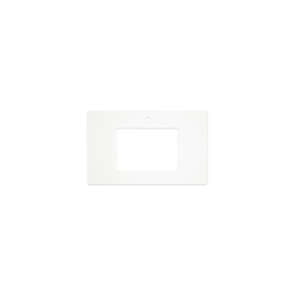 Pure White Solid Surface Top Rectangular Full Depth with Single Undermount Basin Hole & Tap Hole - Neche Interiors