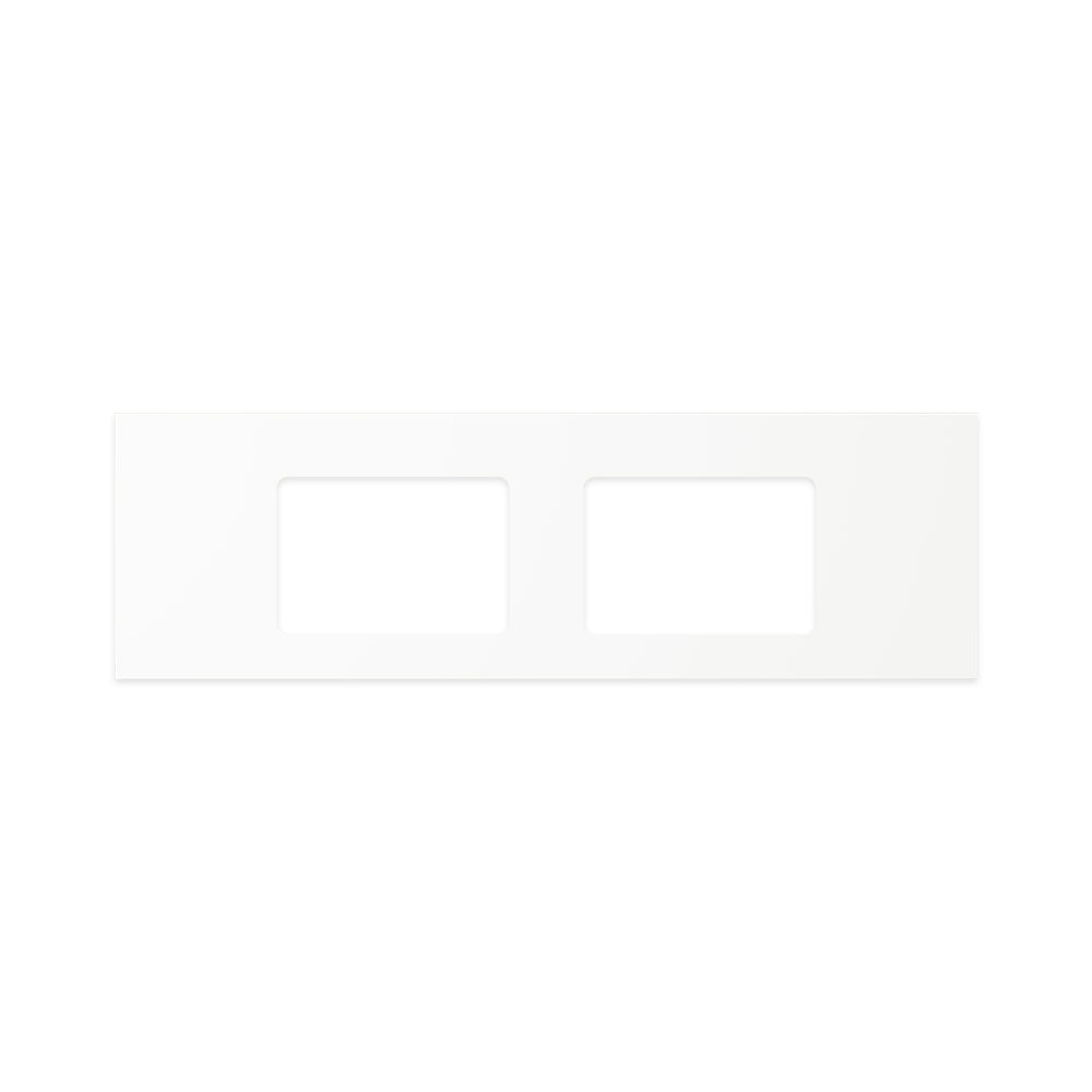 Pure White Solid Surface Top Rectangular Full Depth with Double Undermount Basin Holes