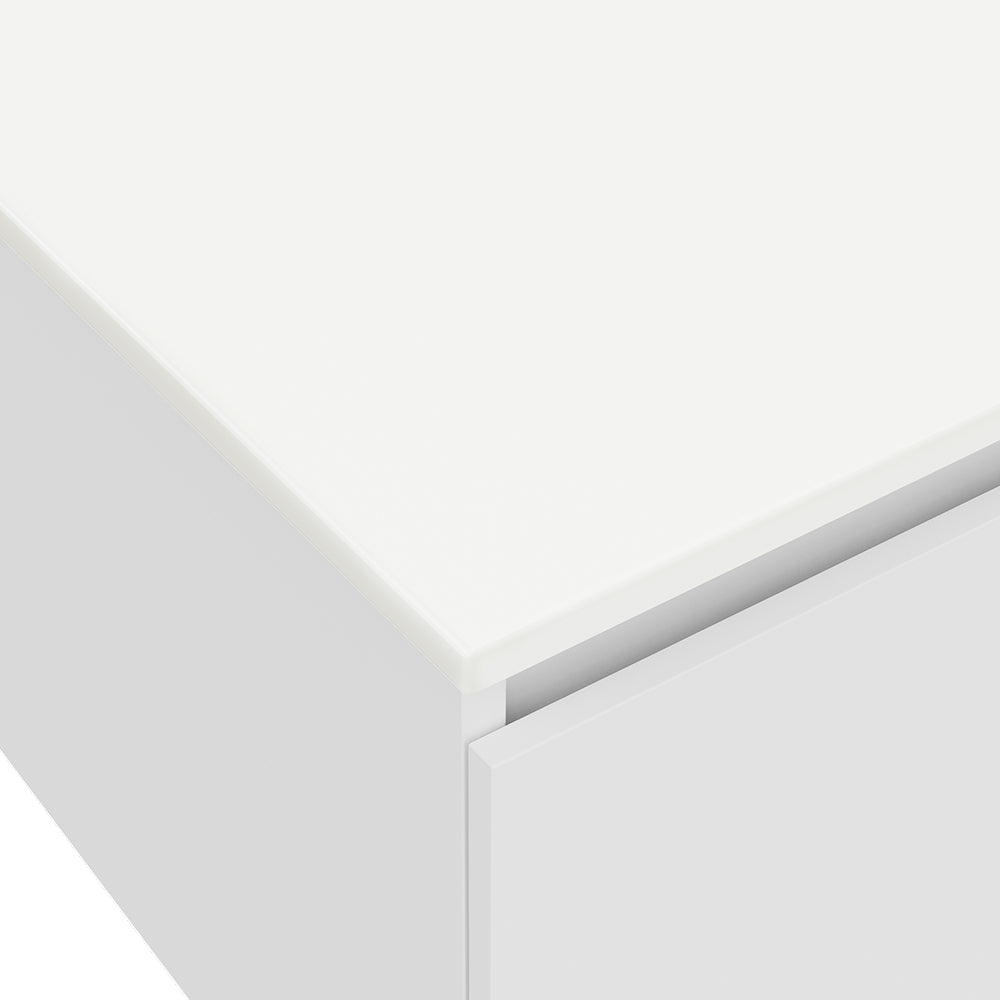 Pure White Solid Surface Top Ensuite Depth