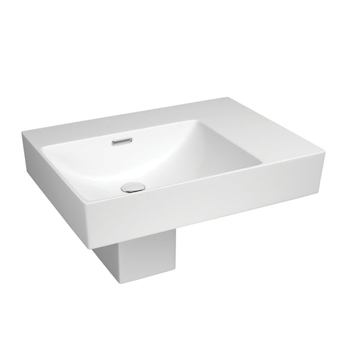 Tono Care Wall Basin with Integral Shroud, Left Bowl