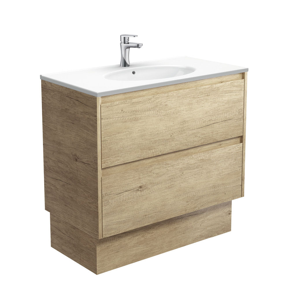 Rotondo Amato Scandi Oak Vanity On Kick