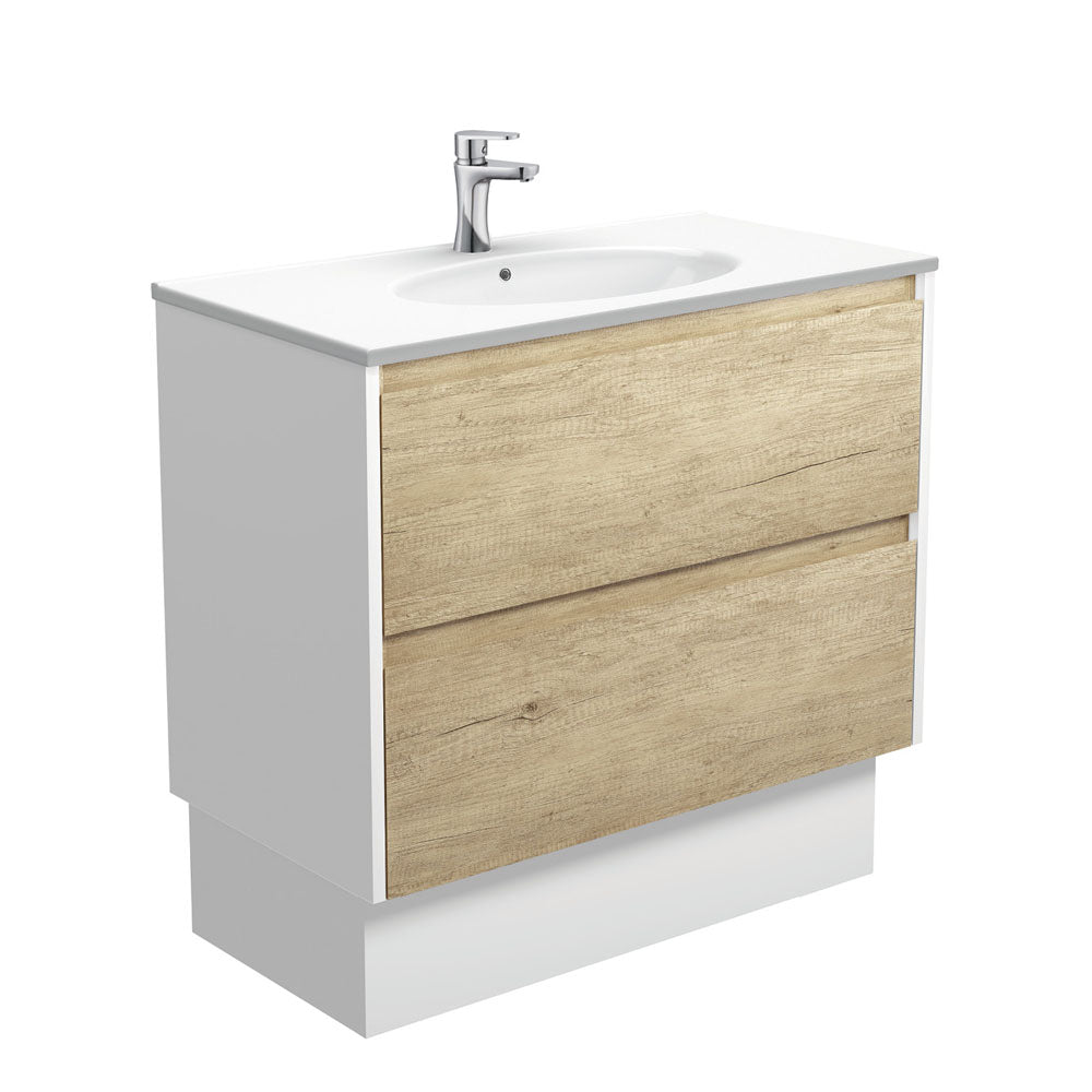 Rotondo Amato Scandi Oak Vanity On Kick