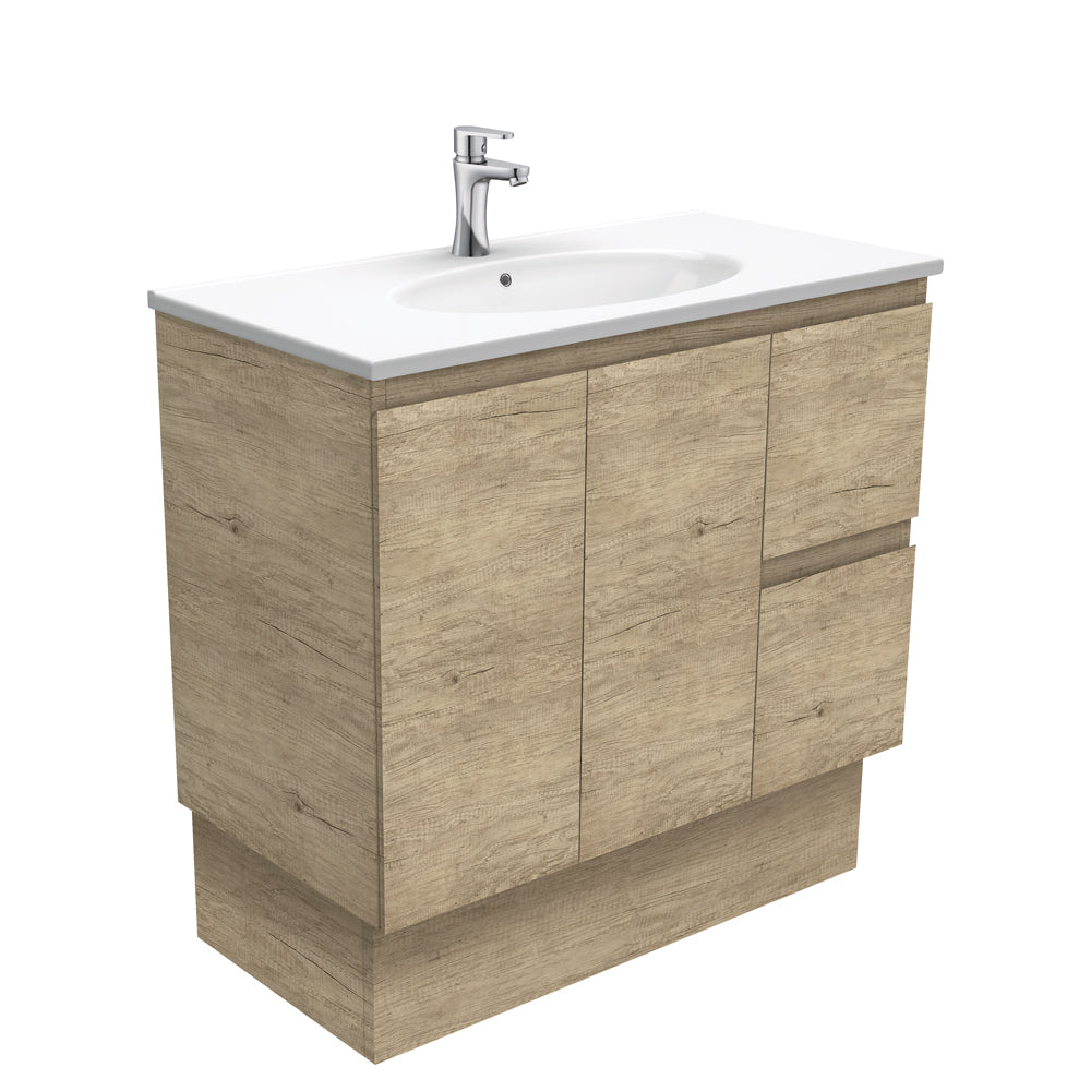 Rotondo Edge Scandi Oak Vanity On Kickboard