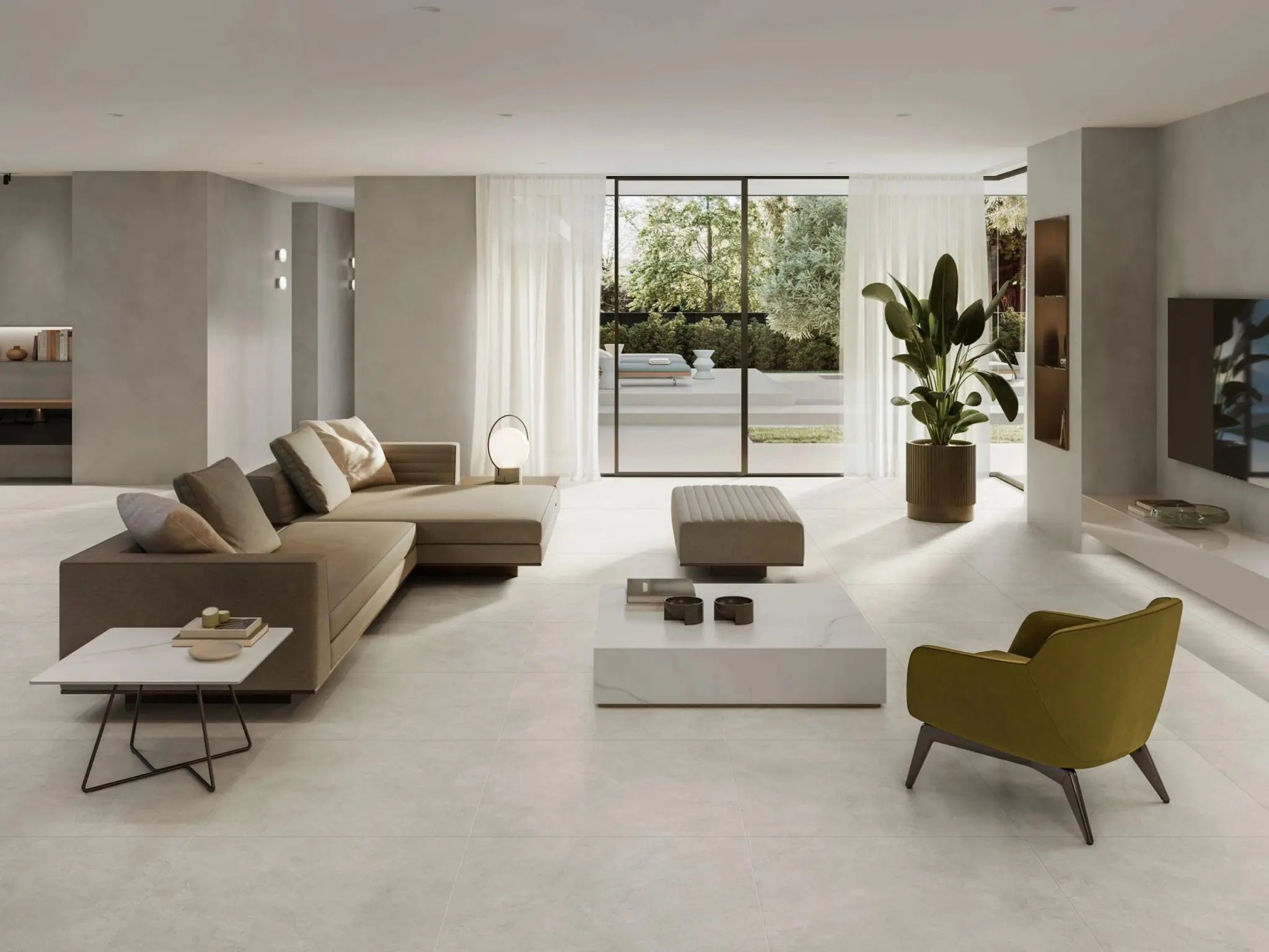 Roman Travertine Porcelain Tile - Neche Interiors
