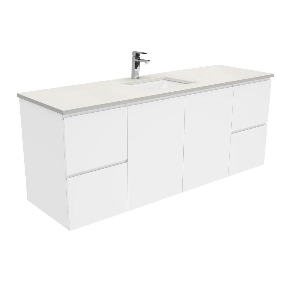 Sarah Fingerpull Gloss White Wall-Hung Vanity