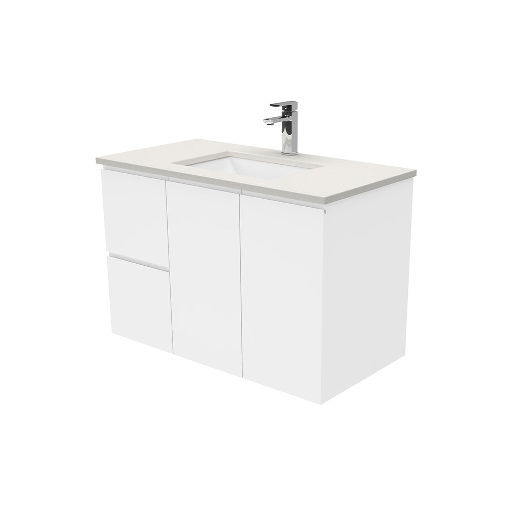 Sarah Fingerpull Gloss White Wall-Hung Vanity