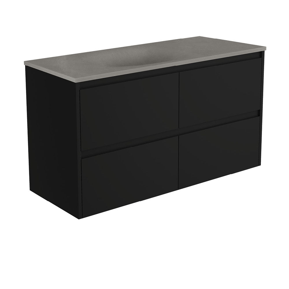 Satori Amato Satin Black Wall-Hung Vanity