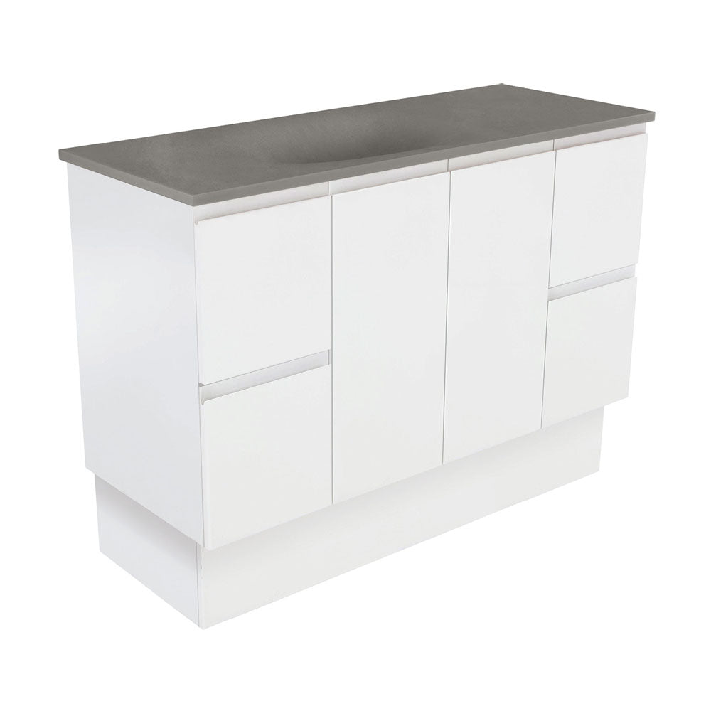 Satori Fingerpull Satin White Vanity On Kick