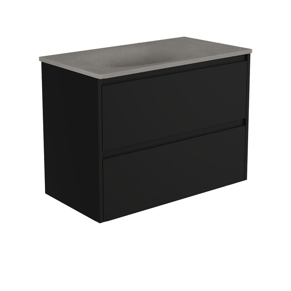 Satori Amato Satin Black Wall-Hung Vanity